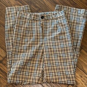 nasty gal plaid straight leg pants